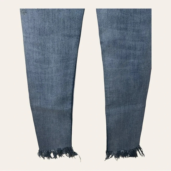 1063. ZARA SKINNY SHARK BITE BOTTOMS DENIM JEANS SIZE 2 - Picture 9 of 9